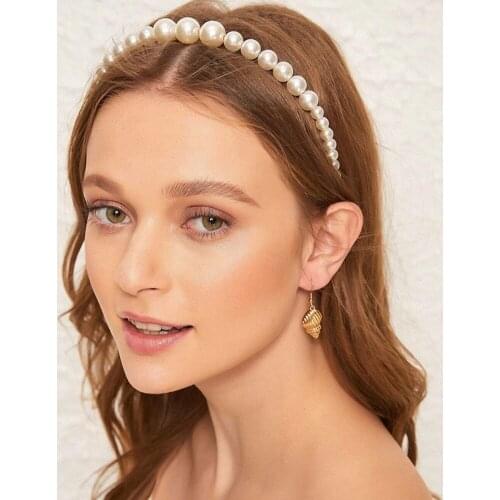 7 Styles Luxury Big Pearl Headband Women Girl Bride Elegant Hoops Girls Full Pearls Simple Hairbands Lady Fashion Hair Accessor