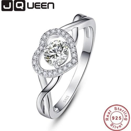 JQUEEN White Zircon Rings For Women Silver Ring 925 Jewelry Pave Setting Crystal Jewelry Bijoux Femme