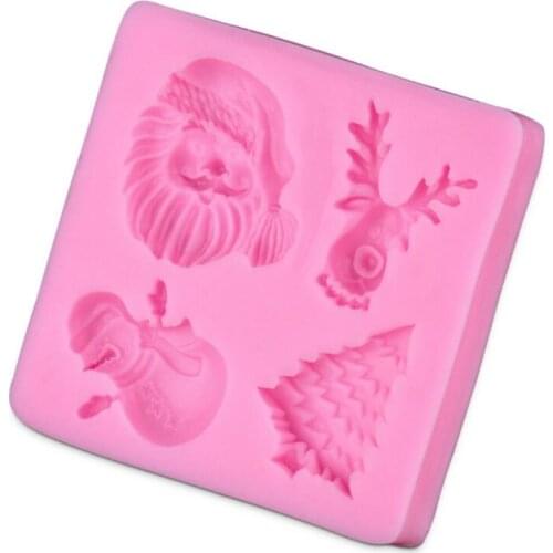 1Pc Delicate 3D Christmas Silicone Fondant Cake Molds Soap Chocolate Mould Embossers Decoration AU411