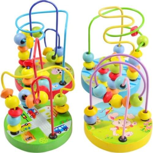 10pcs childrens toys baby doll kids Educational learing toys beads string of beads game Mini Wire Maze beads by random