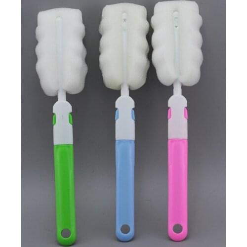 2pcs/lot L28cm Cup Brush Kitchen Cleaning Tool Sponge Brush For Wineglass Bottle Coffe Tea Glass Cup Mug EOK 0602
