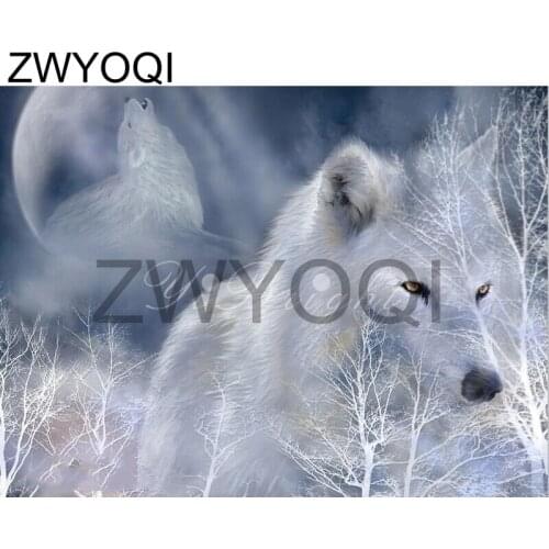 5D DIY Diamond embroidery Cross stitch Wolf animalFull Square Diamond mosaic Wolf animal Full Round Diamond painting Wolf animal
