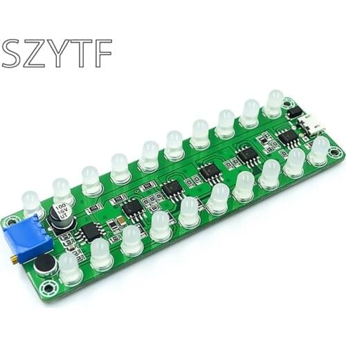 Acoustic sensing spectrum audio power amplifier level meter LED indicator flash melody light sound partner multi-color optional