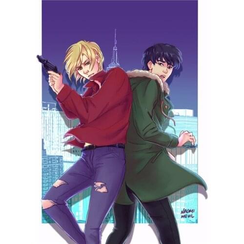 Full Drill 5D DIY Diamond Painting Banana Fish Japanese Anime Embroidery Cross Stitch Kits Mosaic Picture Home Decoration