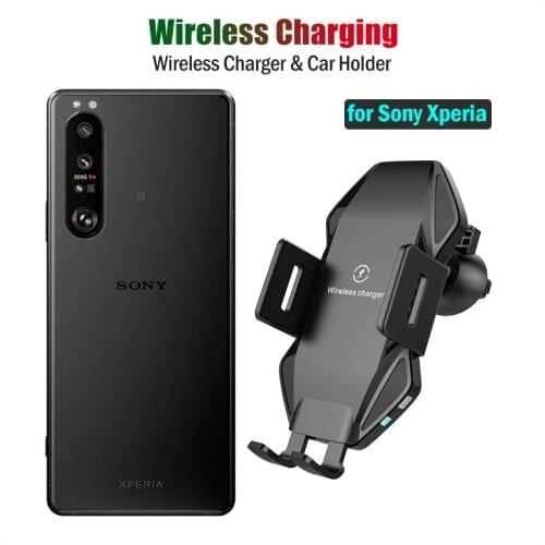 10W Fast Qi Car Wireless Charger for Sony Xperia 1 II III XZ2 XZ3 Case Wireless Charging Stand Car Charger Phone Holder