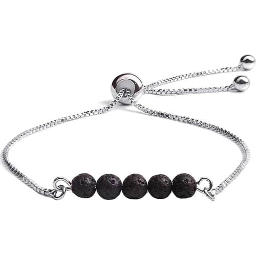 6mm Lava Stone beads Beaded Bracelet Essential Oil Diffuser Bracelet Adjustable Jewelry women men Gift