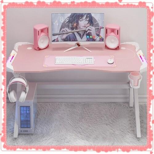 Armor pink K-shaped game table 100x60x75cm computer desktop table girl home cute table and chair set Z leg 2021 hot sale chair