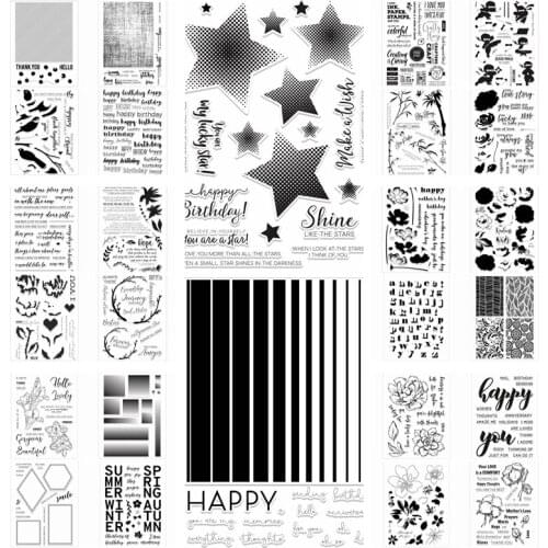 Flower Words Transparent Clear Silicone Stamp/Seals for DIY Scrapbooking/Photo Album Craft Decorative Clear Stamp 2020 10