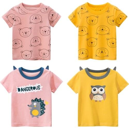 Childrens short sleeve t-shirt cotton t-shirts boy kid boys and girls tops shirts childrens T-shirt summer print cartoon 2021
