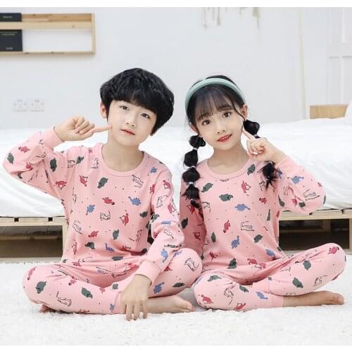 Children Animal Cotton Sleepwear Pyjamas Kids Winter Pajamas Set Baby Girls Clothes Full-sleeved Boys Girls Pijama Clothes Suit