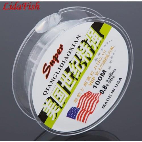 100M Fluorocarbon Fishing Line white 4-32LB Carbon Fiber High Tensile Abrasion Super Strong Leader Line fly fishing line