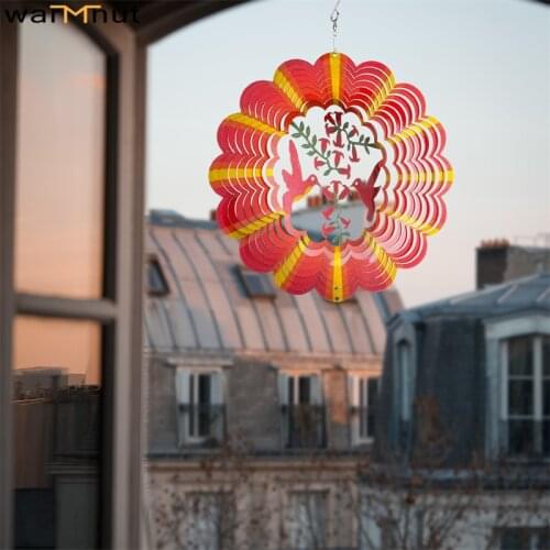 WarmHut Bird Wind Chimes Stainless Steel 3D Colorful Wind Chime 30cm Wind Spinner Windchime Hanging Ornaments Home Garden Decor