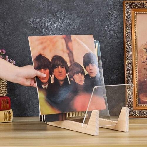 Minimalist Vinyl Record Storage Holder Natural Pine Wood Display Stand Holds Up To 25 Albums Home Desktop Decoration