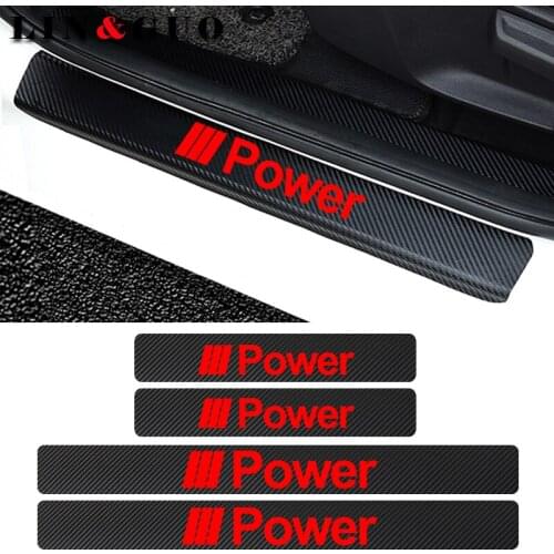 4pcs Carbon Fiber Car Door Scuff Plate sticker Decal for BMW power E90 E91 E92 E93 M3 E60 E61 F10 F07 M5 E63 E64 E39 E36 E60 E90