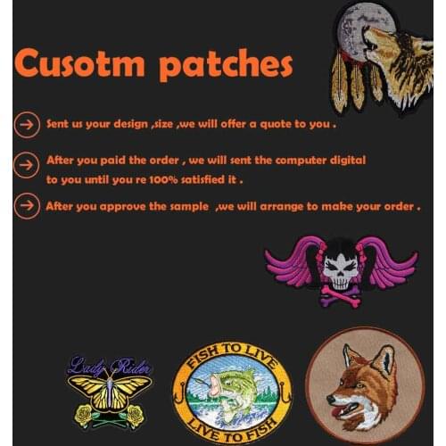 Custom embroidery patches iron-on hook backing with your own logo design personalized team club school logo