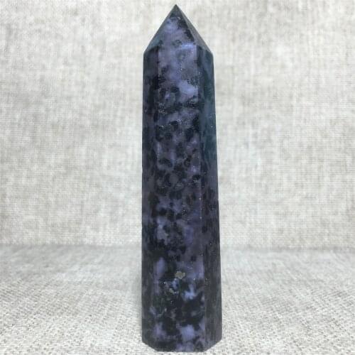 Natural Indigo Gabbro Quartz Crystal Tower Point Rare Home Decor Collection Chakra Treatment Rock Gemstone Hexagonal Prism Wand