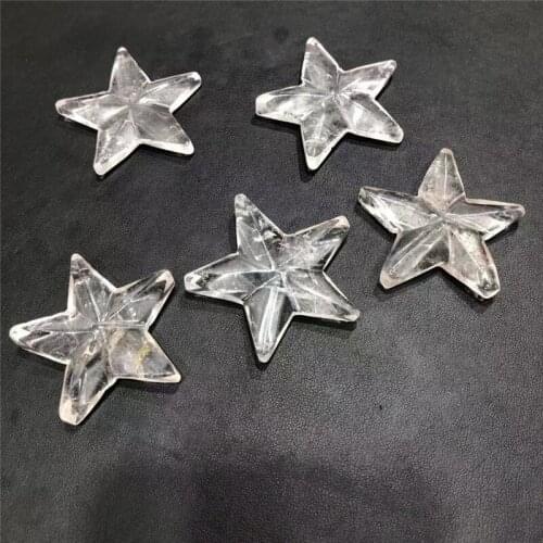 Natural Clear Gypsum Star Shape Crystal Polished Stones Hand Carved Healing Home Decoration Gifts