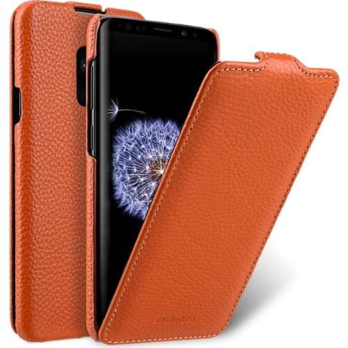 2020 New 9 Colors Business Flip Cover For Galaxy S9 Plus Real Genuine Full Grain Leather Cowhide Phone Case Bags For Samsung S9