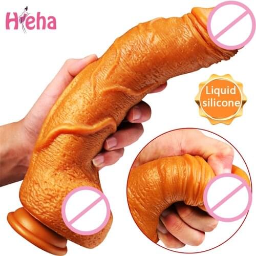 Huge Dildo Super Soft Realistic Penis Dick Dildo Female Masturbator Double-layer Silicone Suction Cup Dildos Sex Toys for Women