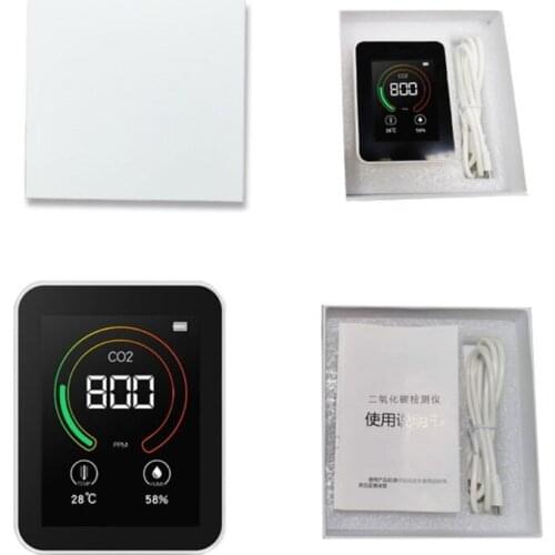 Portable Rechargeable CO2 Detector Air Quality Monitor 400-5000 PPM Sensor Carbon Dioxide Meter 400-5000 PPM Tester