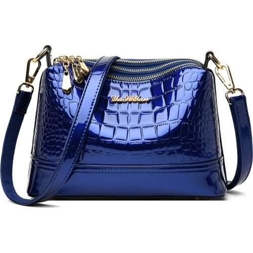 Luxury Soft Leather Womens Handbag High Quality Waterproof Leather Messenger Bag Fashion Alligator Pattern Female Shoulder Bag