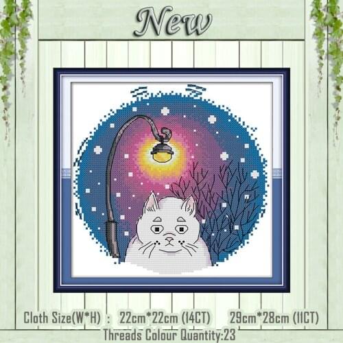 Blue white cat decor diy painting counted print on the canvas DMC 11CT 14CT kits Chinese Cross Stitch embroidery needlework Sets