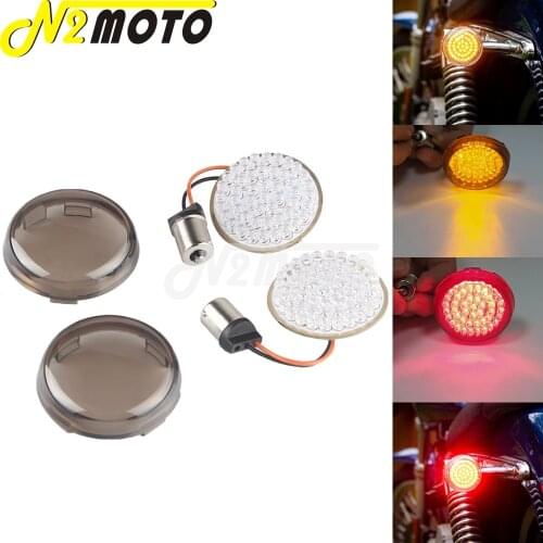 Amber/Red 1156 Bullet Style LED Turn Signal Indicator Light Blinkers For Harley Touring Dyna Softail Sportster Road King Glide
