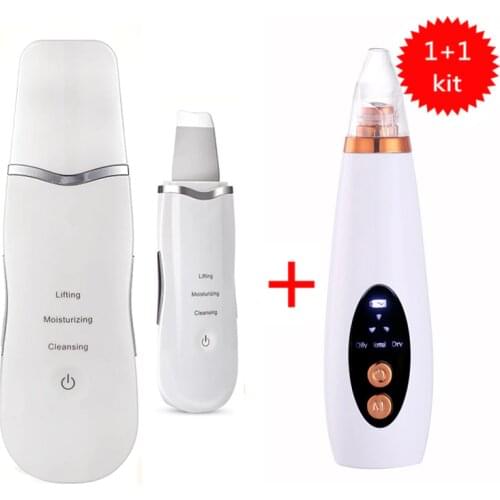 Ultrasonic Facial Skin Scrubber Ion Deep Cleansing Peeling Skin Care Instrument + Blackhead Removal Facial Cleansing Skin Care