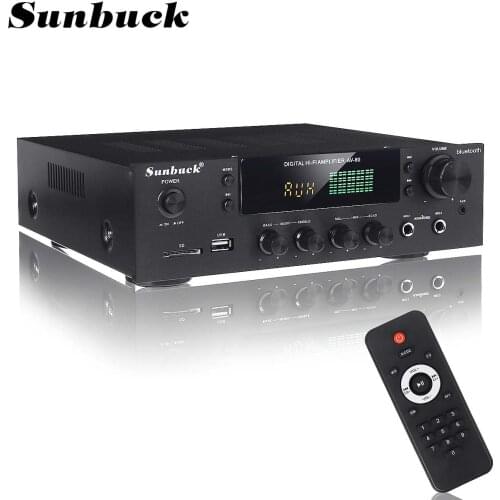 SUNBUCK 2000W Home Theater Amplifiers HiFi bluetooth Power Amplifier Stereo Audio Karaoke FM Receiver USB SD 2 Mic Input