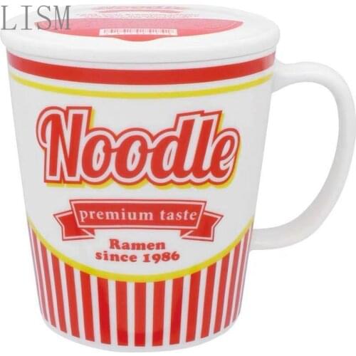 Japanese creative instant noodles modeling Mug ceramic cup with cover net red water cup instant noodles