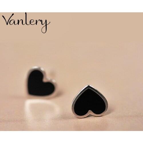 Retro Vintage Black Love Heart Earrings For Women Christmas Gifts Punk Trendy 2021 NEW Statement Earrings Jewelry