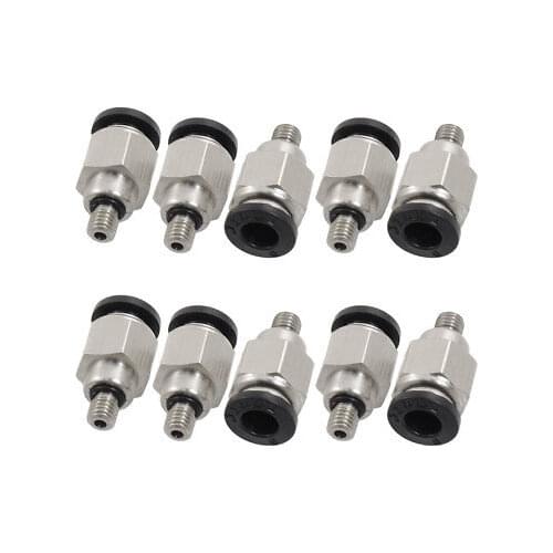 10 Pcs 5mm Male Thread 6mm Push In Joint Pneumatic Connector Quick Fittings