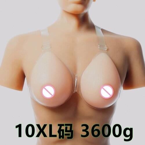3600g/pair HH Cup Beige red nipple Silicone Mastectomy Breast Form Fake Boob Enhancer bust V style fake boobs gestante vagina