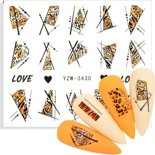 3D Nail Stickers Paper Leopard Self Adhesive Animal Designs Women Slider Decals Decorations for Nail Art Accessory Manicur Tips