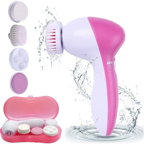 5 in 1 Facial Cleaning Brush Silicone Facial Brush Deep Cleansing Pores Cleaner Facial Massage Skin Care Facial Brush