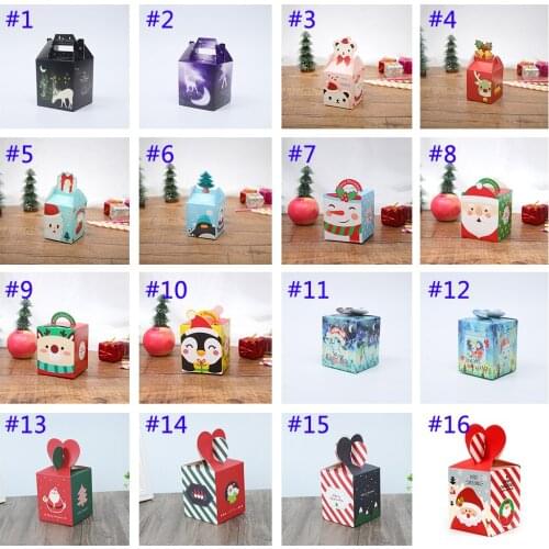 500pcs/lot Christmas Eve Gift Box Santa Claus Fairy Design Papercard Present Party Favor Activity Box New Year Apple Boxes
