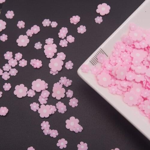 65g Pink Flower Shape Polymer Clay Slices Sprinkles for Phone Decoration,Scrapbook Shaker Card DIY Slimes filling