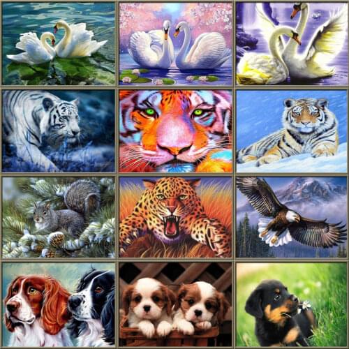 Animals Embroidery Diamond Adult Crafts Jewel Cross Stitch Home Room Decor Diamond Painting Arts and Crafts Kit for Adults