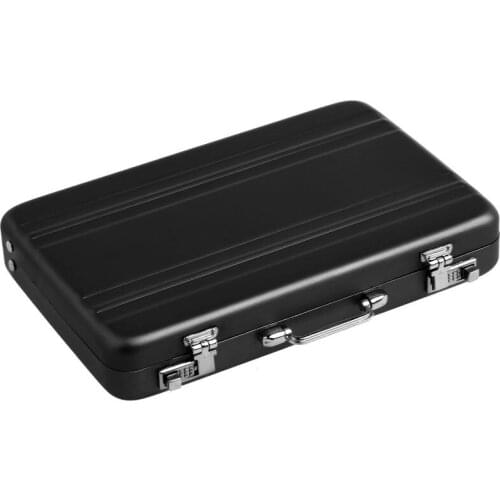 Aluminum password box Card Case Mini suitcase Password briefcase Black