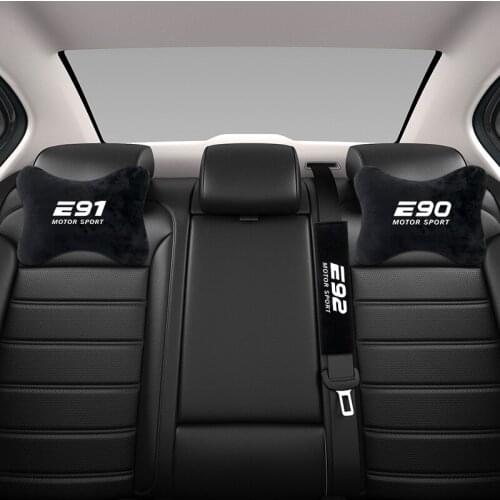 Car interior suit for BMW E90 E91 E92 E87 E63 E64 Car seat neck pillow headrest cover seat belt shoulder pad safety handle cover