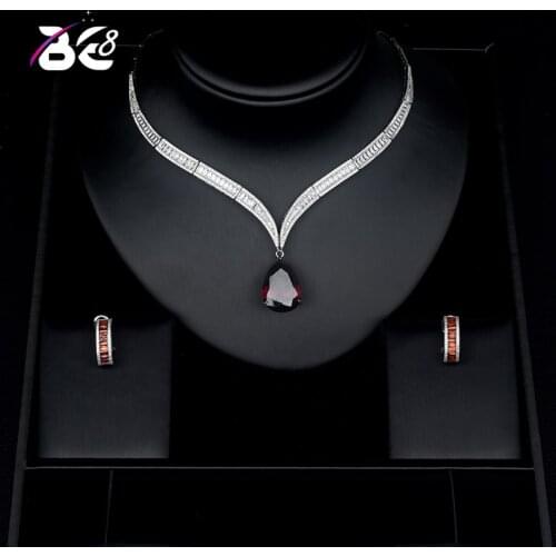 Be 8 Beauty CZ Jewelry Sets Cubic Zirconia Chain Pendant Necklace Set Wedding Party Jewelry Accessories ensemble de bijoux S434