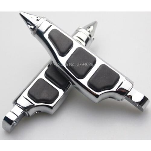 Free Shipping Spike Pegs Unique Stiletto Footrest Chroming Footpegs Pedal Fit For Harley Davidson Softail Sportster Dyna Custom