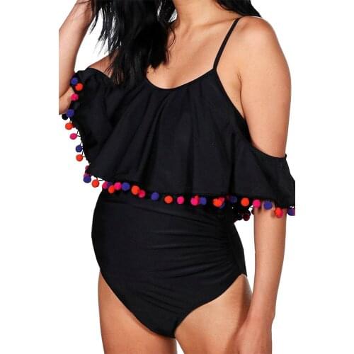 Maternity one-pieces Bodysuits Monokini swimwear Pregnant Solid stretch ruffle Flouncing Swimsuit Beachwear