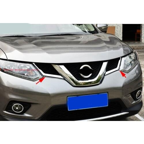 ABS chrome Front grille decoration cover trim stickers case for Nissan x-trail x trail xtrail T32 Rogue 2014 2015 accessories