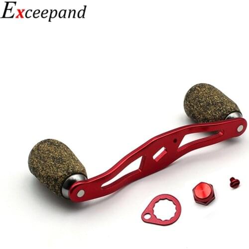 Exceepand Red Metal Fishing Reel Handle High Strength Tools Accessories Tackles for Abu Garcia Daiwa Baitcasting Reel Grips