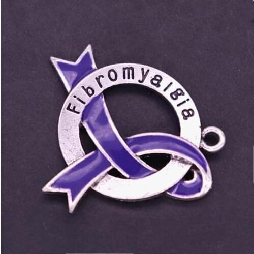 Inspire Faith Hope Purple Ribbon Fibromyalgia Pendant Cancer Survivor Purple Ribbon Awareness Jewelry For Necklace Bracelet DIY