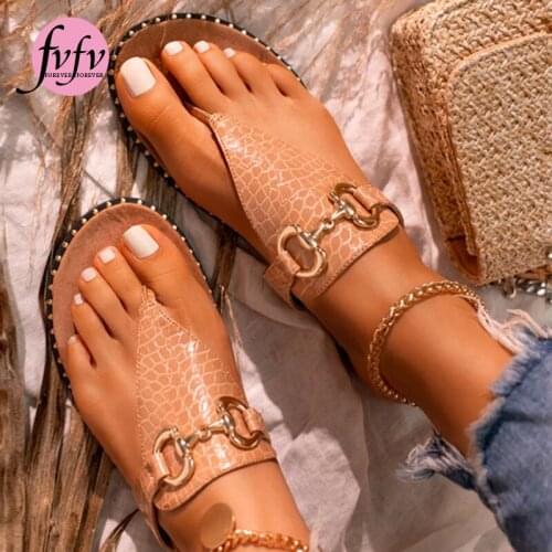 [fvfv] 2021 Summer New Woman Slippers Flat Sandals Fashion Rivet Outdoor Beach Shoes Casual Comfortable Plus Size 41