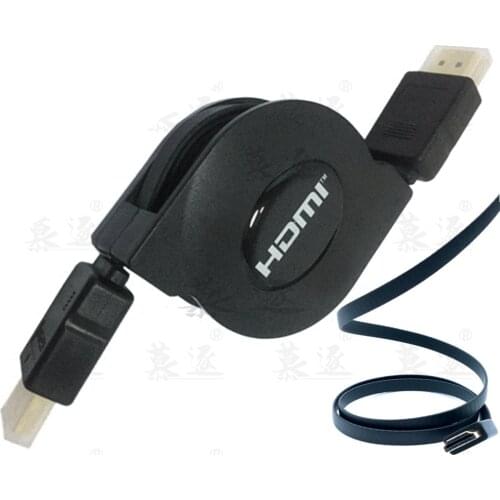 HDMI to straight Angle HDMI & HDMI & Micro HDMI male to male stretch Spring Curl Flexible Cable V1.4 DSLR 1.5M