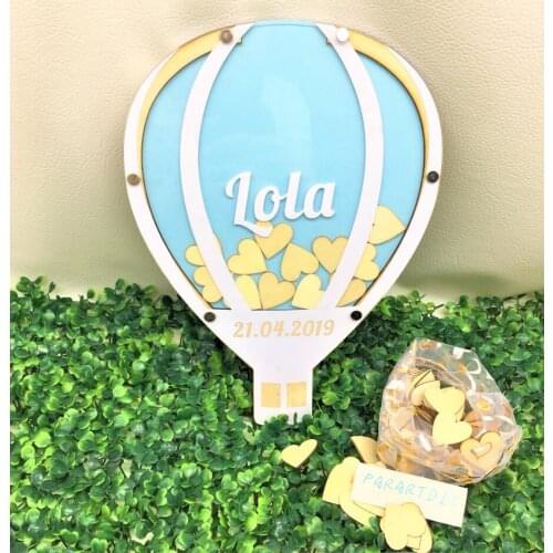 Personalize Rustic Wooden Wedding hot air balloon Guest Book, Drop Box, balloon Guest Book Alternative, Air Balloon Guest Book