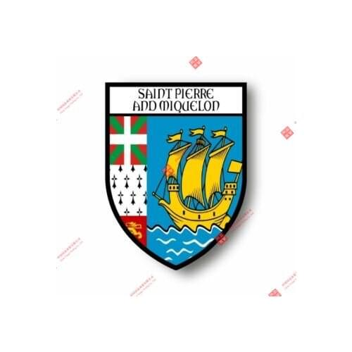 Personality Stickers Decal Souvenir Vinyl Car Shield Flag Crest Saint Peter and Miquelon Racing Motorcycle Helmet Stickers